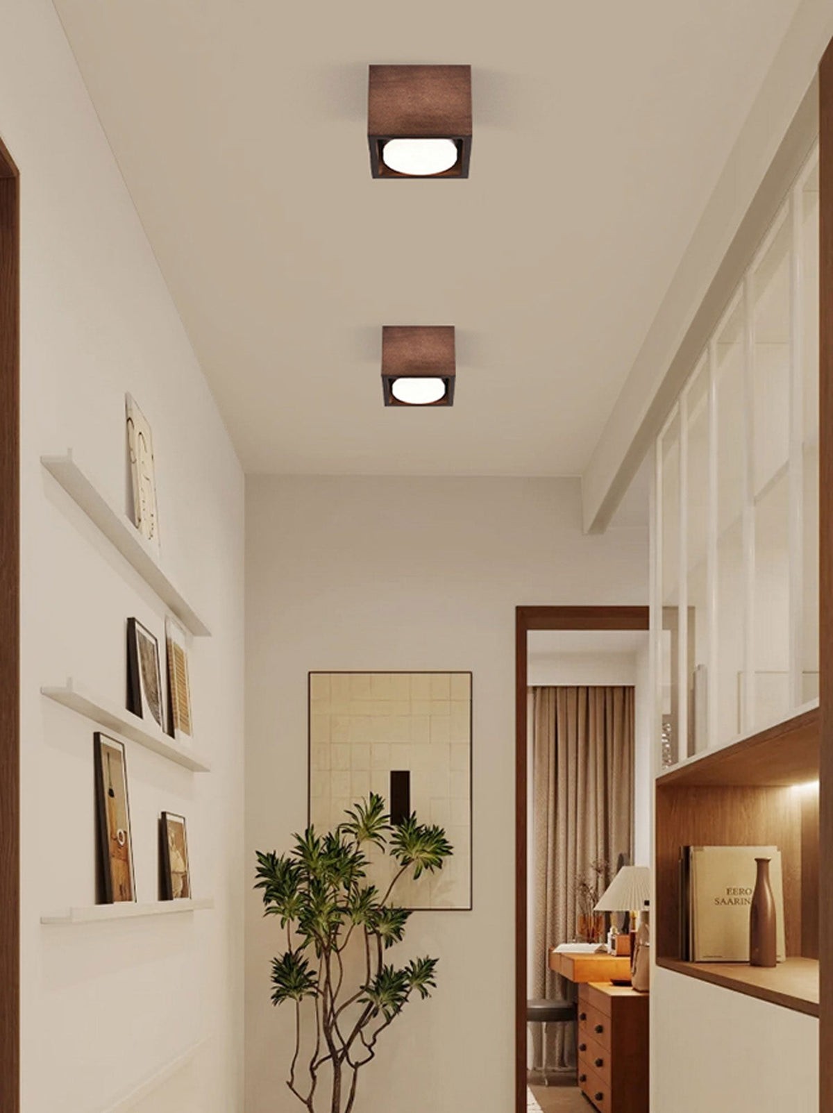 Eliza Minimalist Wood Ceiling Light