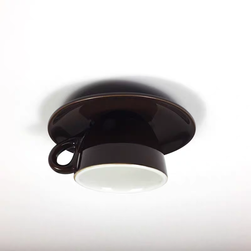 Valentina Modern Coffee Cups Ceramic Flush Ceiling Lighting - Neutral Decor