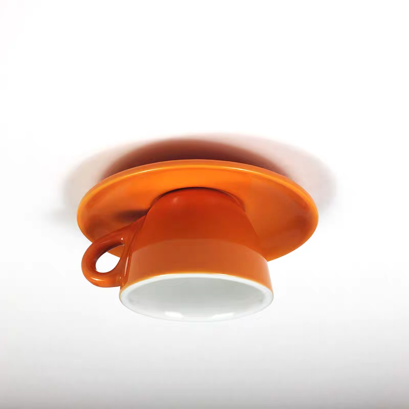 Valentina Modern Coffee Cups Ceramic Flush Ceiling Lighting - Neutral Decor