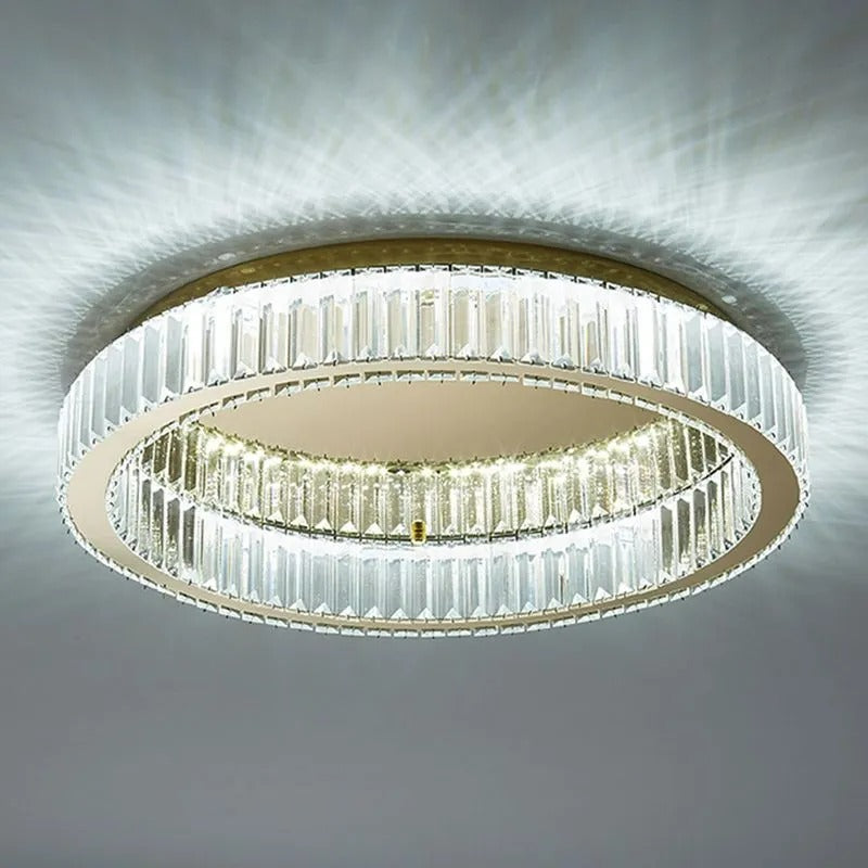 Kristy Modern Art Deco Circle Crystal Flush Mount Ceiling Light - Neutral Decor