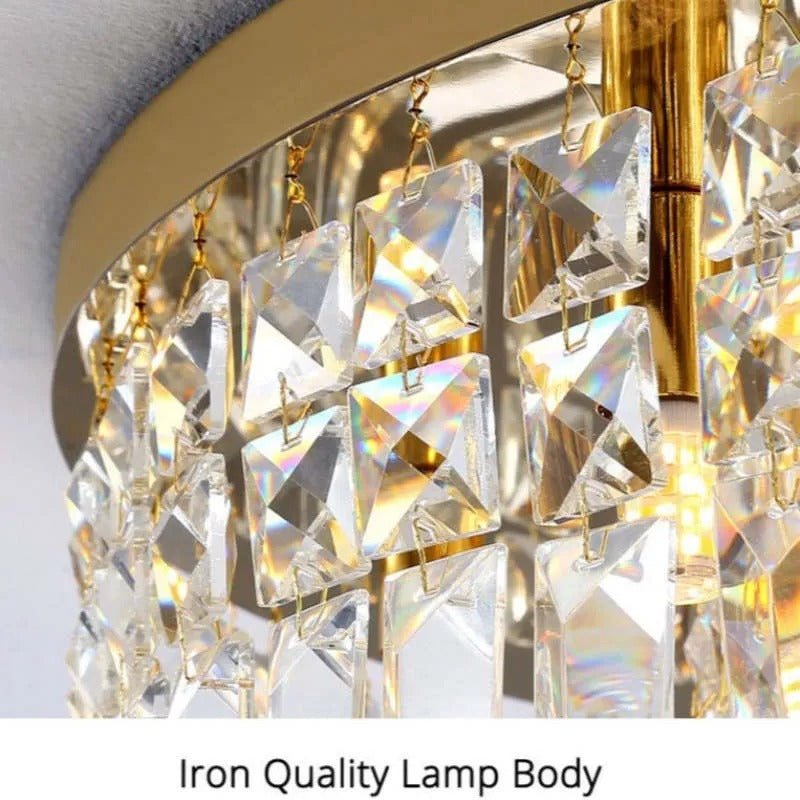 Kristy Luxury Flush Mount /Crystal Ceiling Light - Neutral Decor