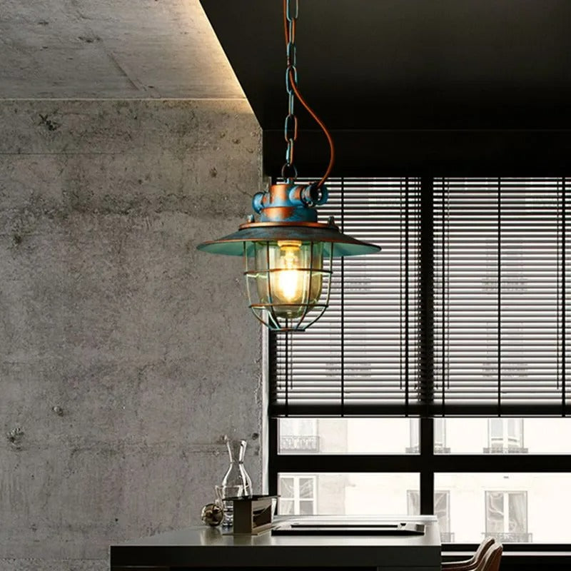 Epoch Industrial Glass Pendant Light Bedroom - Neutral Decor