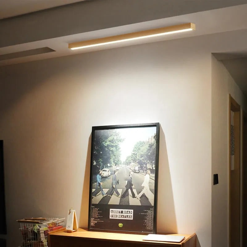 Arisha Linear Ceiling Light, Wood, 23.6"/39.4" - Neutral Decor