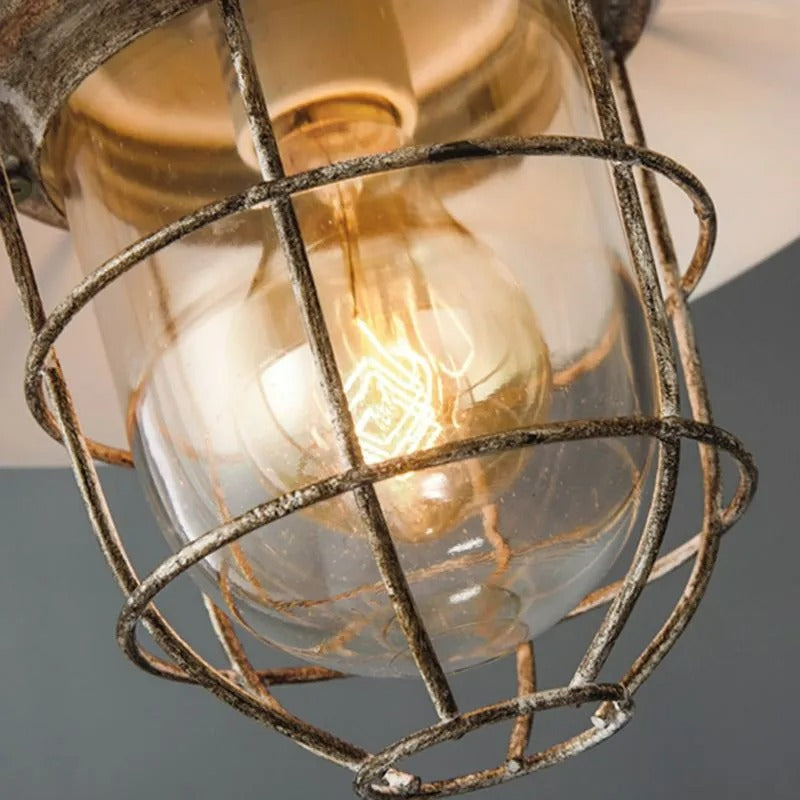 Epoch Industrial Glass Pendant Light Bedroom - Neutral Decor
