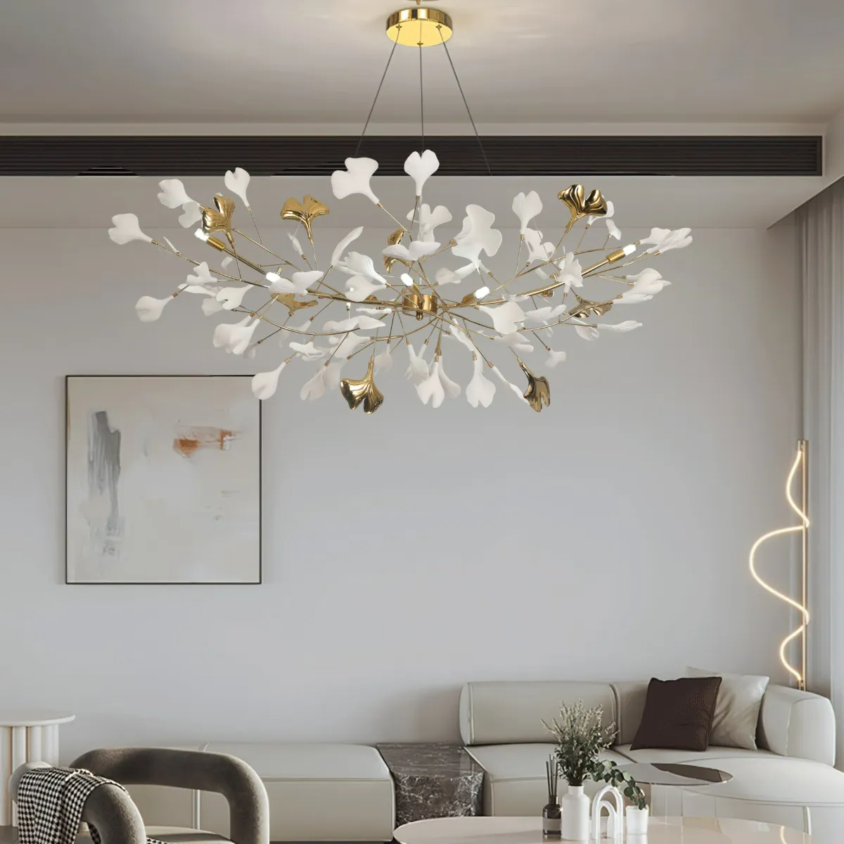 Olivia Luxury Chandelier Ceramics Living Room U Arc Shape