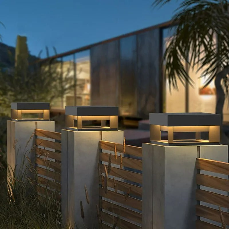 Ray Post Modern Solar Square LED Outdoor Light - Neutral Decor