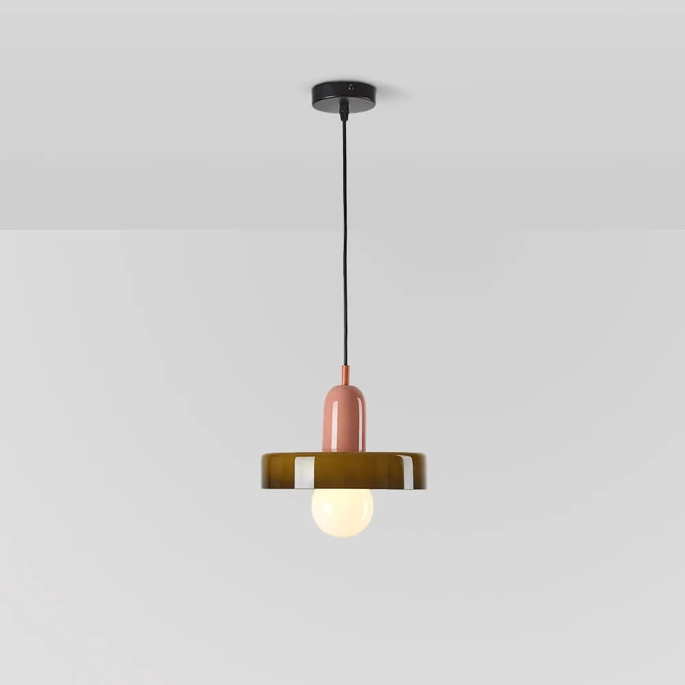 Valentina Vintage LED Glass Pendant Light, Multicolor - Neutral Decor