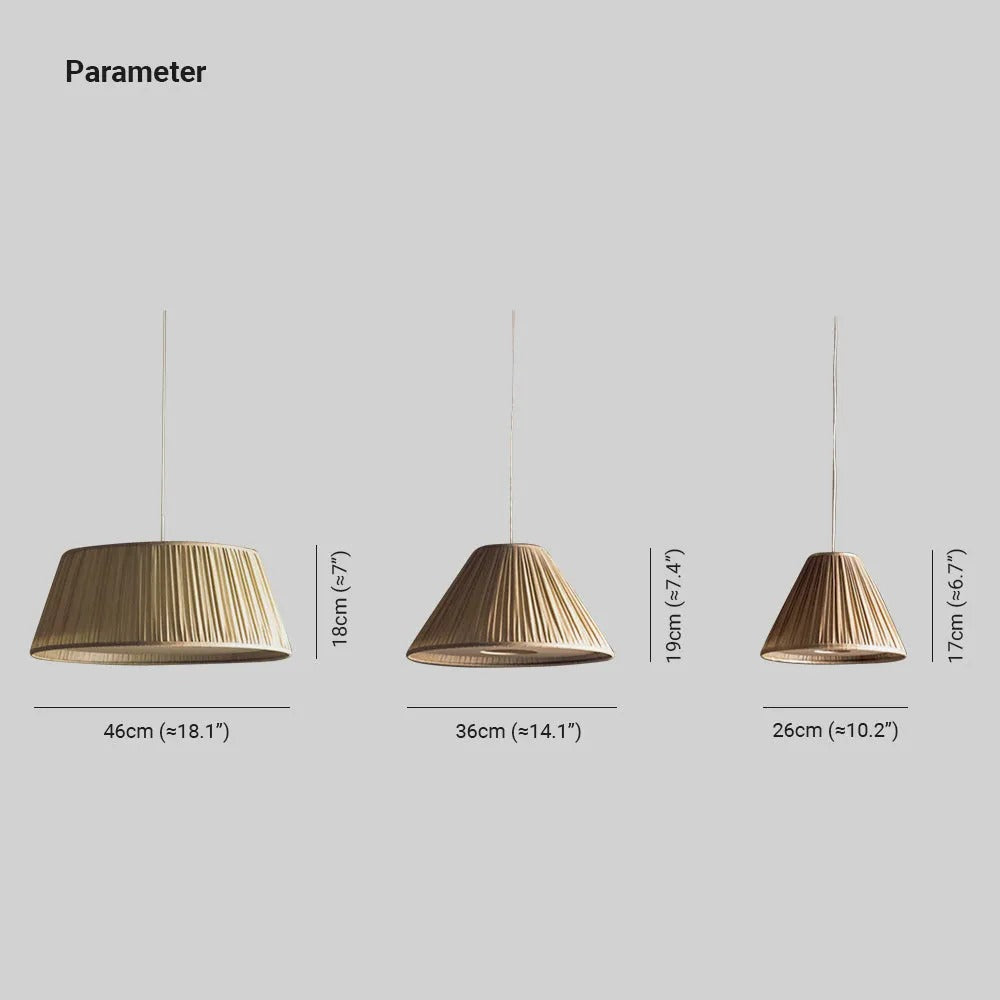 Ritta Pleated Pendant Light Wabi Sabi, /Fabric, Living Room - Neutral Decor