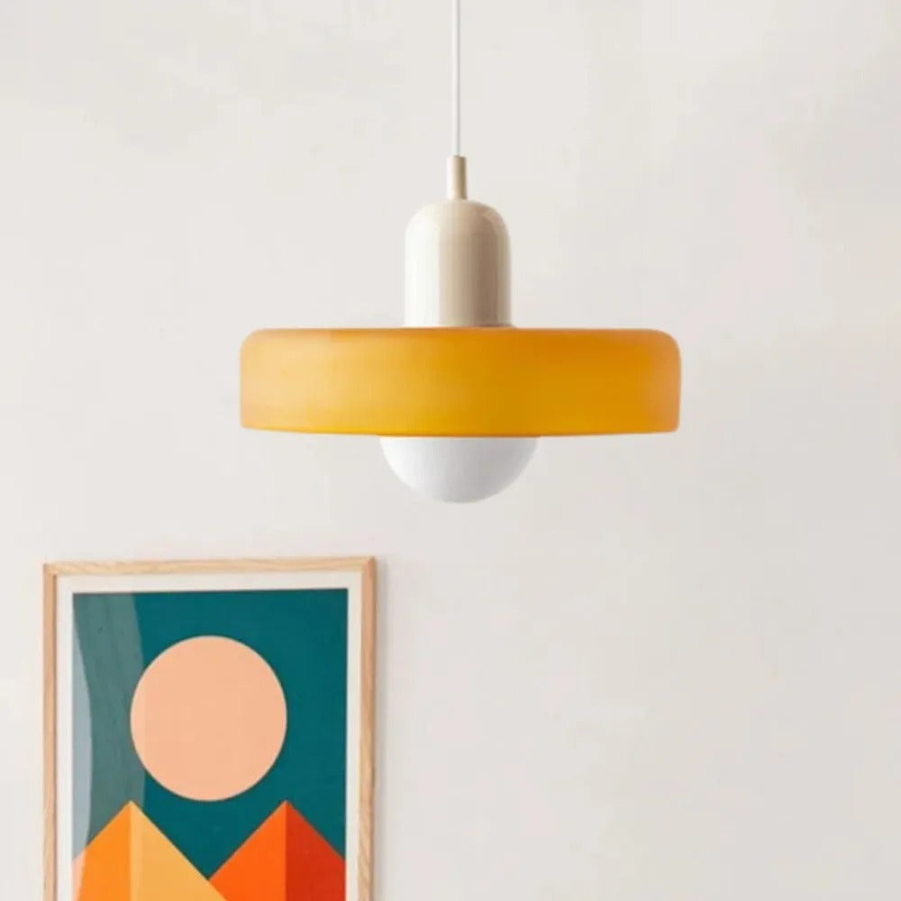 Valentina Vintage LED Glass Pendant Light, Multicolor - Neutral Decor