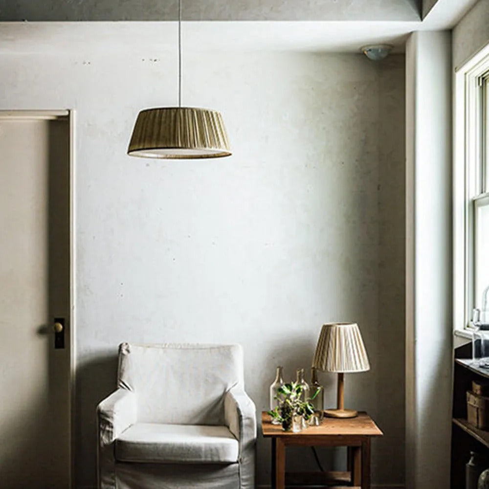 Ritta Pleated Pendant Light Wabi Sabi, /Fabric, Living Room - Neutral Decor