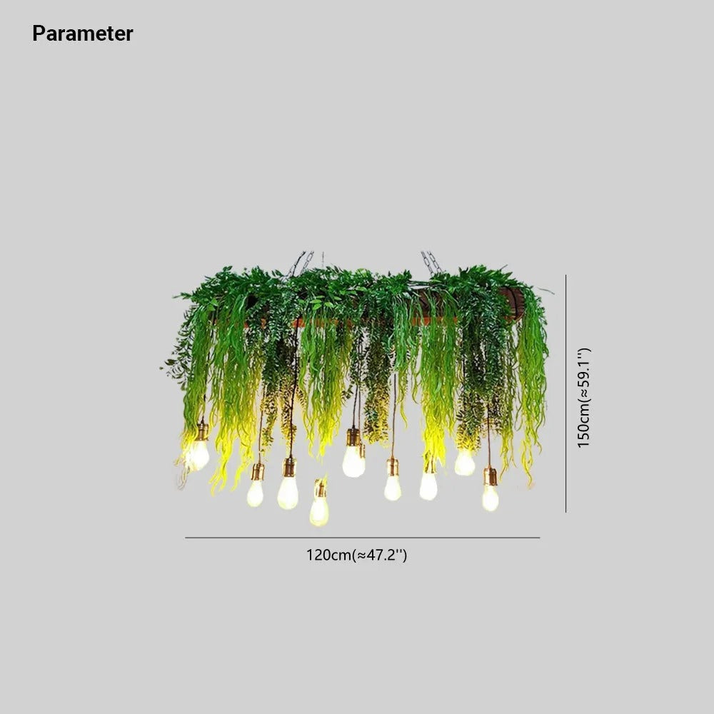 Ritta Natural Decorative Rectangular Plant Pendant Light - Neutral Decor