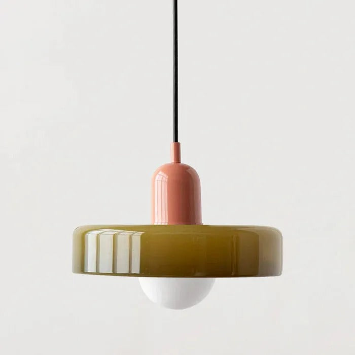 Valentina Vintage LED Glass Pendant Light, Multicolor - Neutral Decor