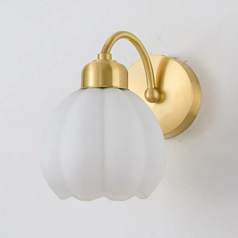 Arisha Nordic Flower Glass Wall Lamp Ivory Bedroom - Neutral Decor