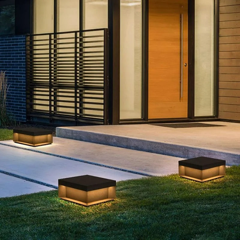 Elow Outdoor Post Lamps Modern Square Solar - Neutral Decor