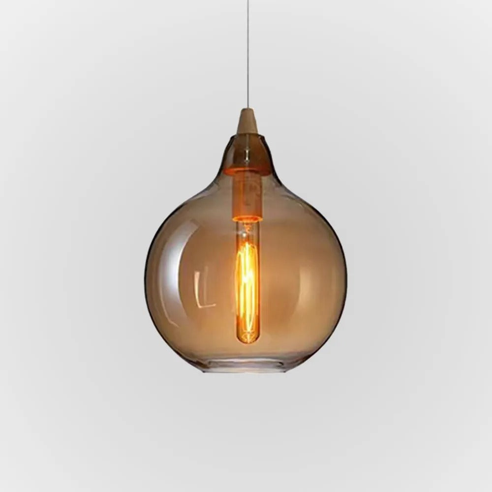 Valentina Modern Art Amber Pendant Light Glass Bedroom - Neutral Decor