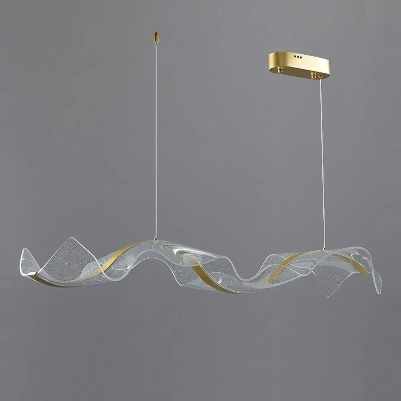 Kristy Pendant Light Designer Wave Acrylic Dining Room - Neutral Decor