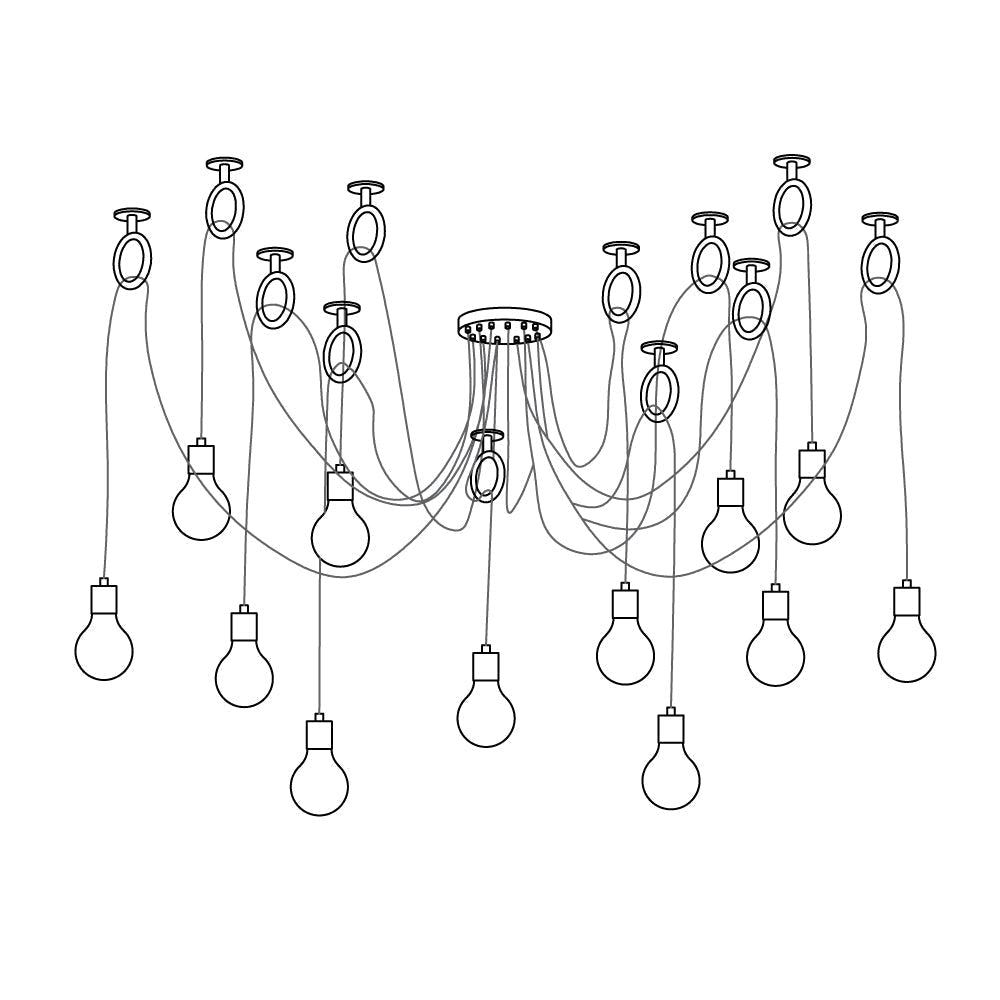 Miririne Chandelier Industrial Spider Bulb Hanging