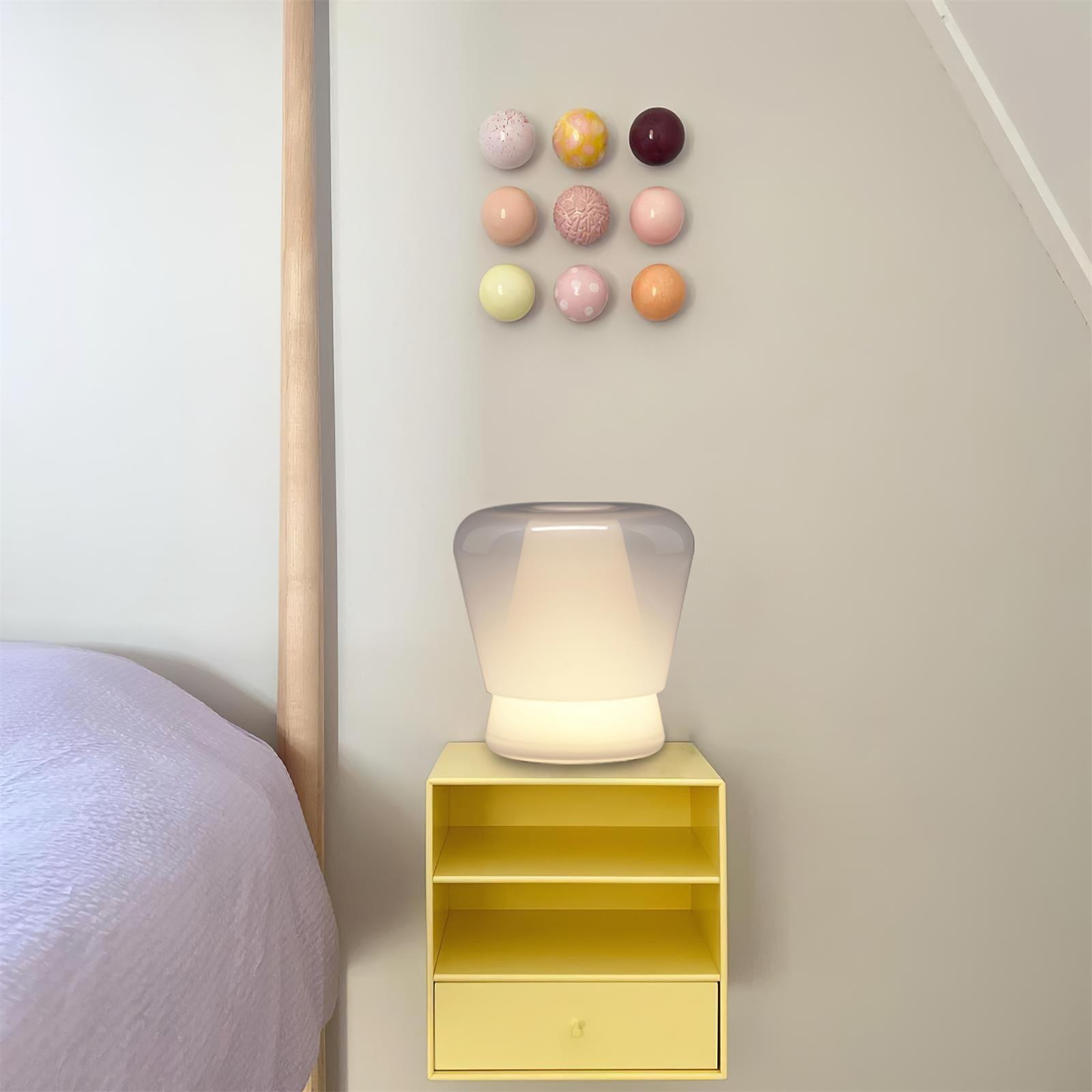 Aurnoril Smoky Glass Table Lamp