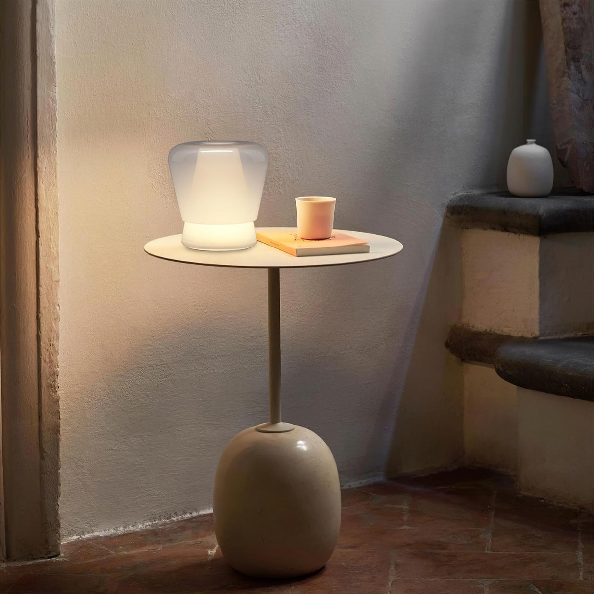 Aurnoril Smoky Glass Table Lamp