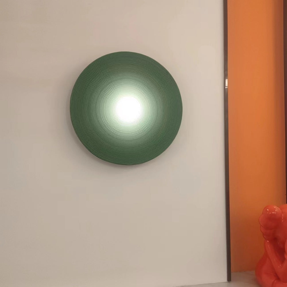 Aria Modern Round Indoor Wall Lamp Wood Bedroom Living Room - Neutral Decor
