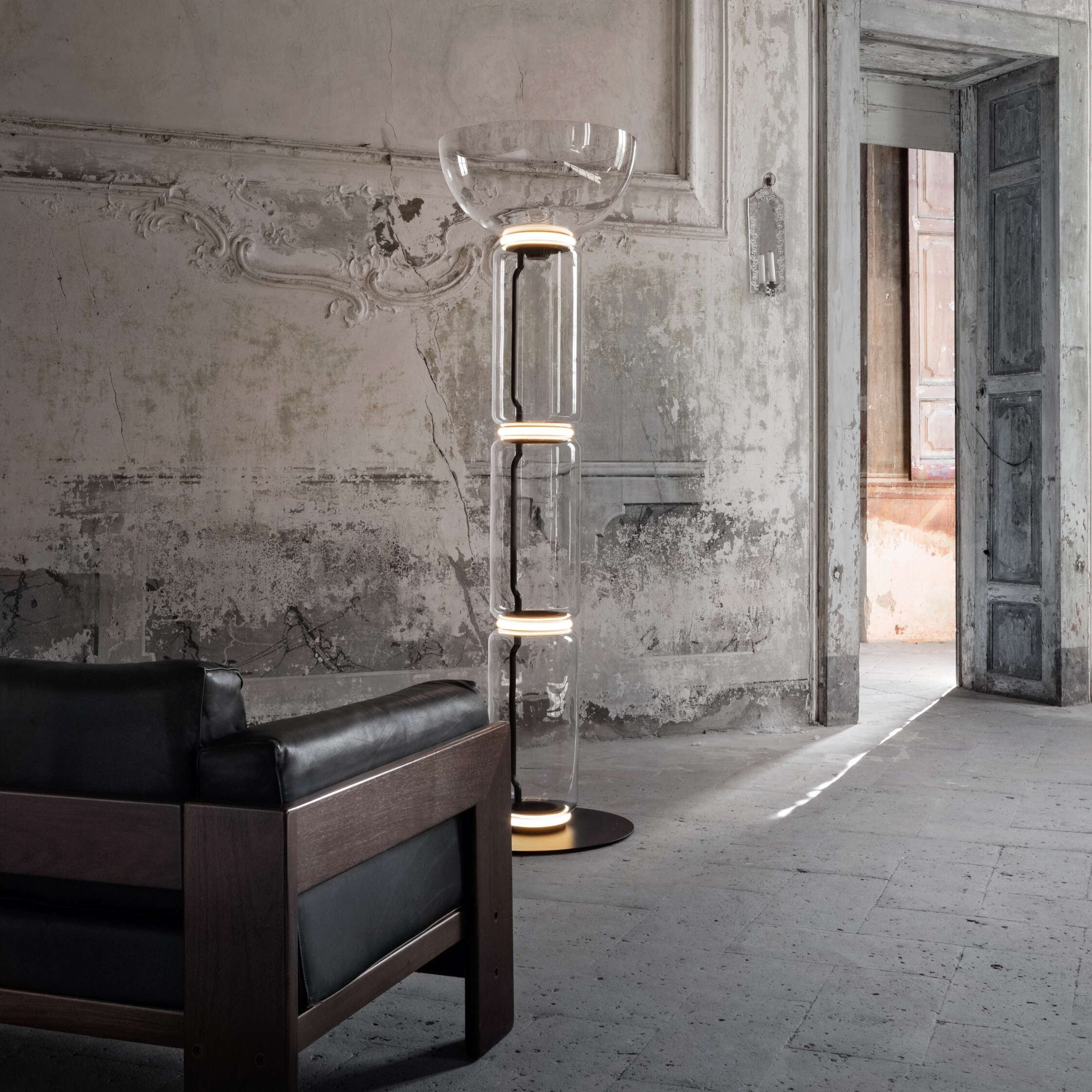 Lustra Floor Lamp Bamboo Glass - Neutral Decor
