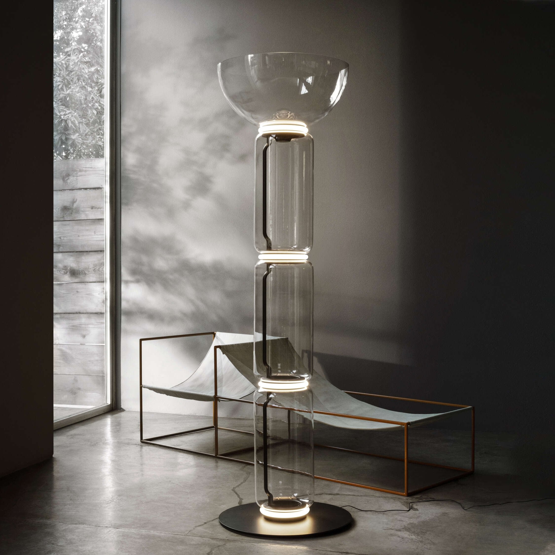 Lustra Floor Lamp Bamboo Glass - Neutral Decor
