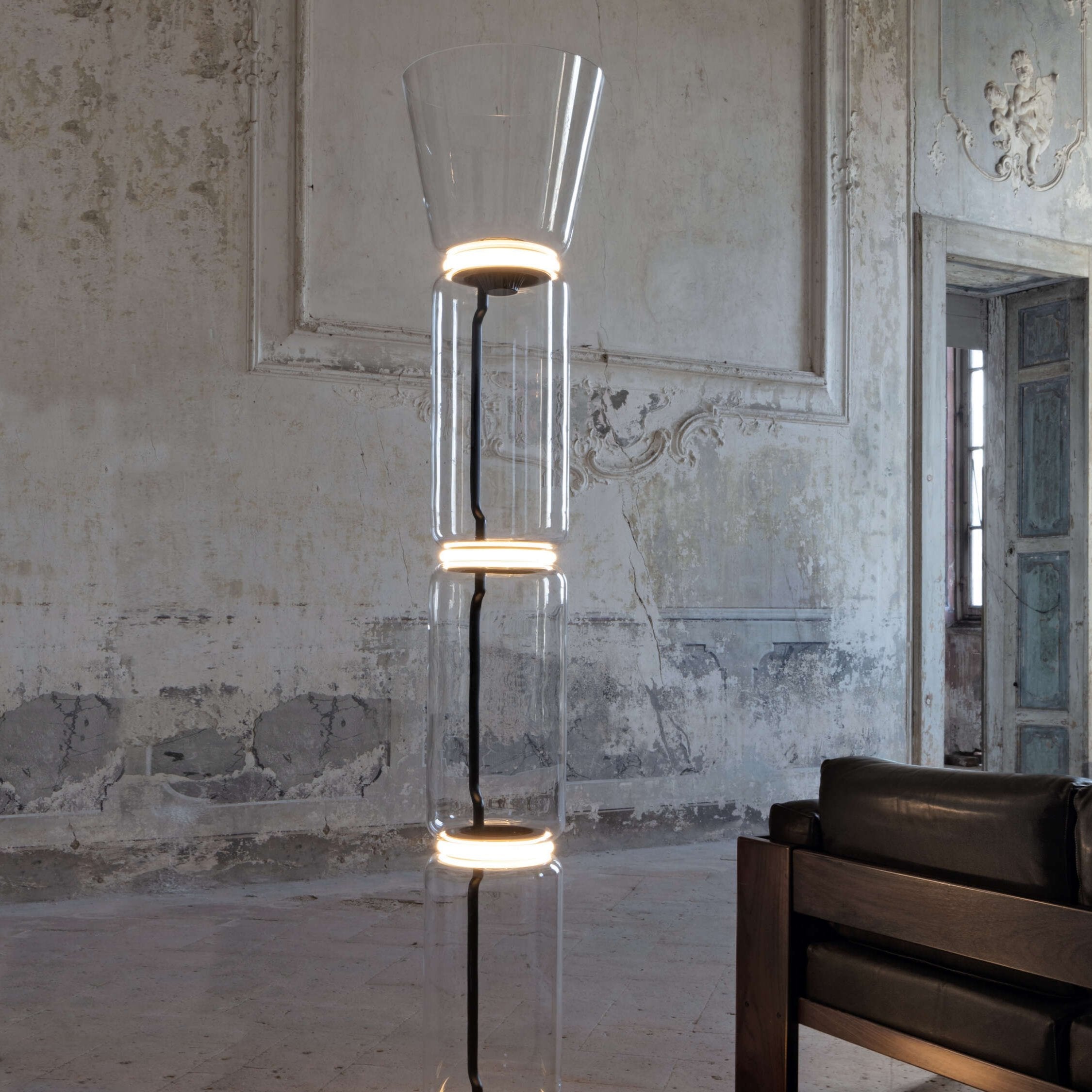 Lustra Floor Lamp Bamboo Glass - Neutral Decor