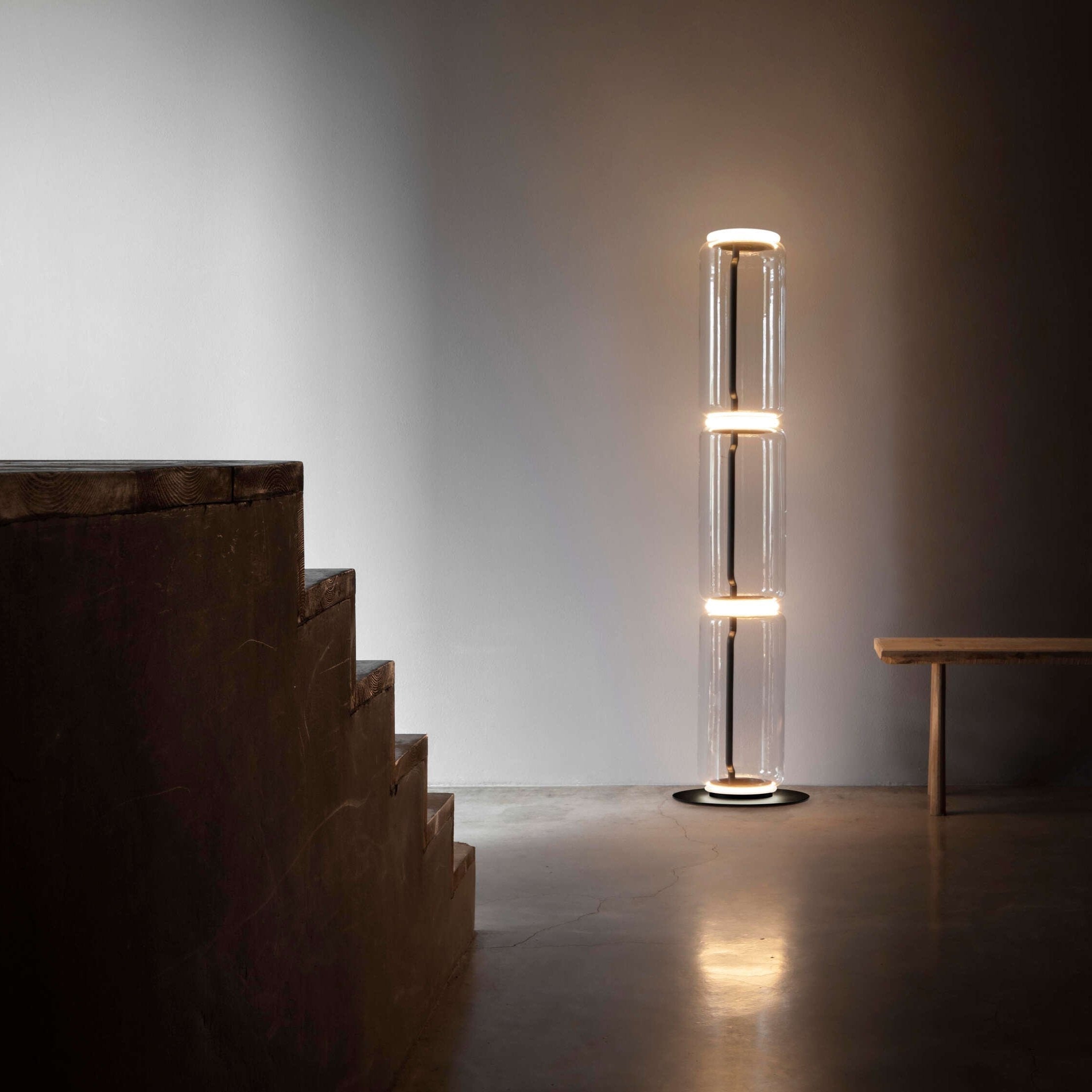 Lustra Floor Lamp Bamboo Glass - Neutral Decor
