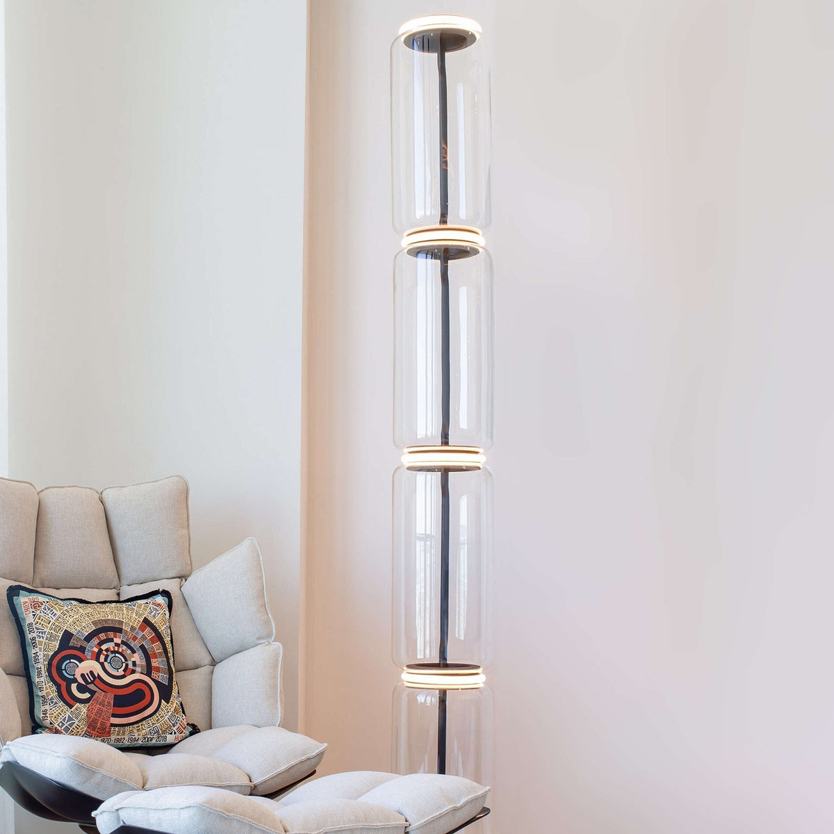 Cyrilys Floor Lamp Bamboo Glass