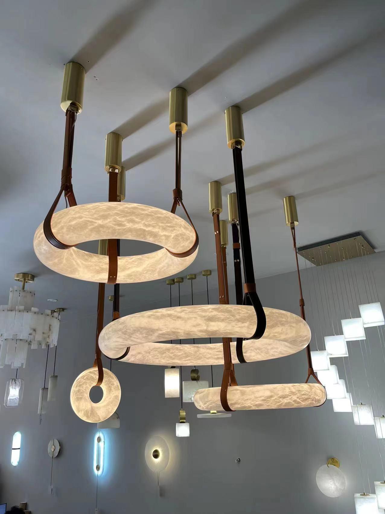 Tarys Alabaster Chandeliers Ring Leather Strap Version B