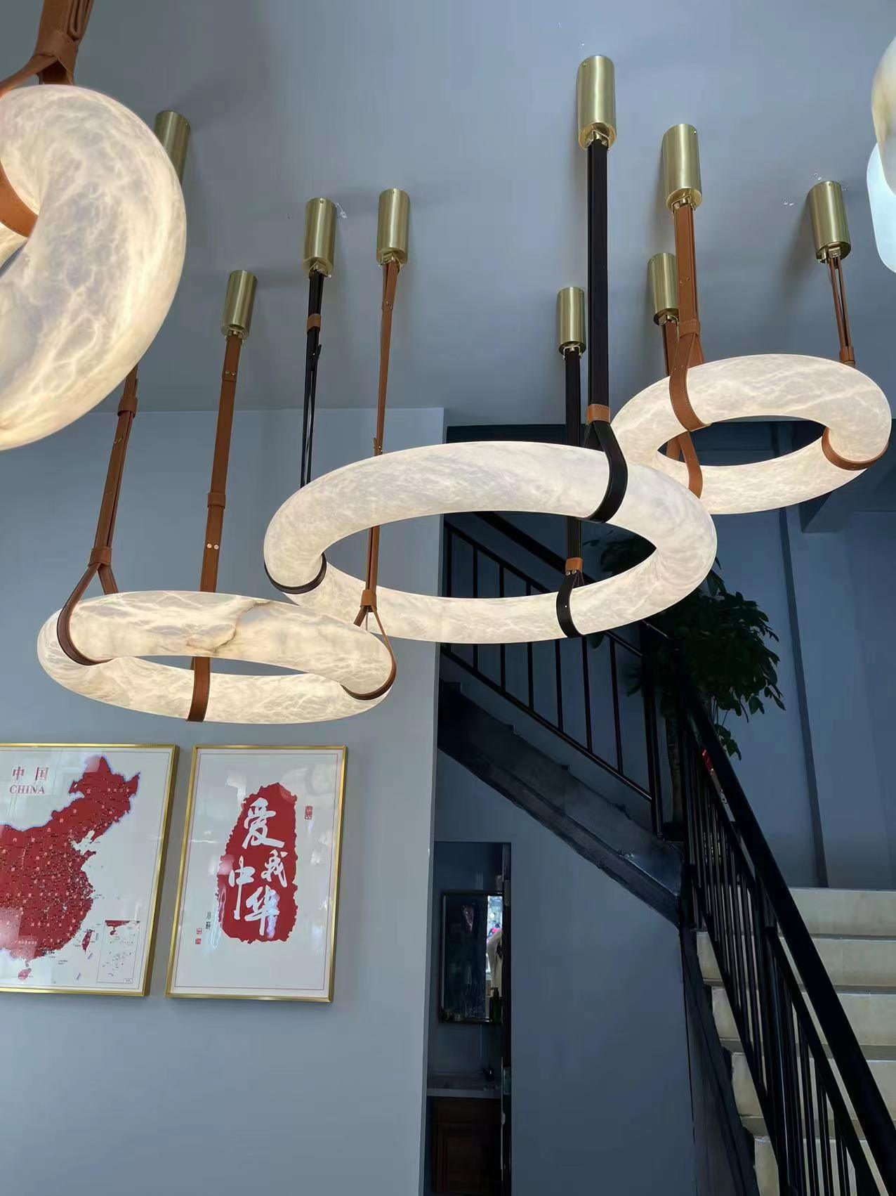 Tarys Alabaster Chandeliers Ring Leather Strap Version B