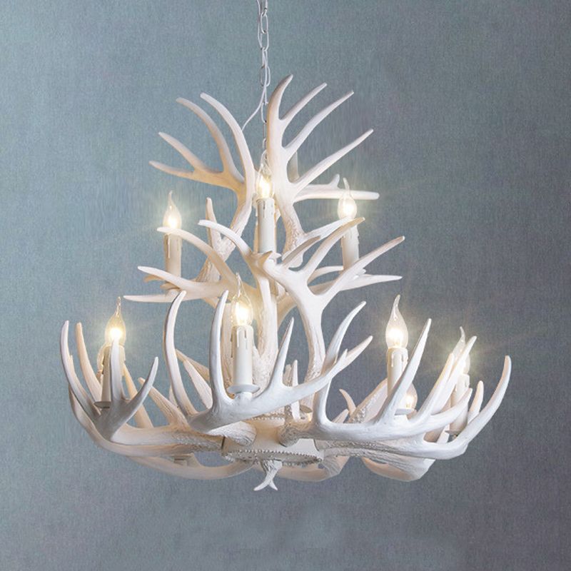 Silva Rustic Antler Resin Chandelier Dining Room - Neutral Decor