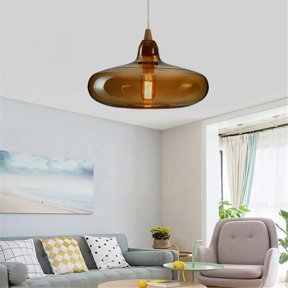 Valentina Modern Art Amber Pendant Light Glass Bedroom - Neutral Decor