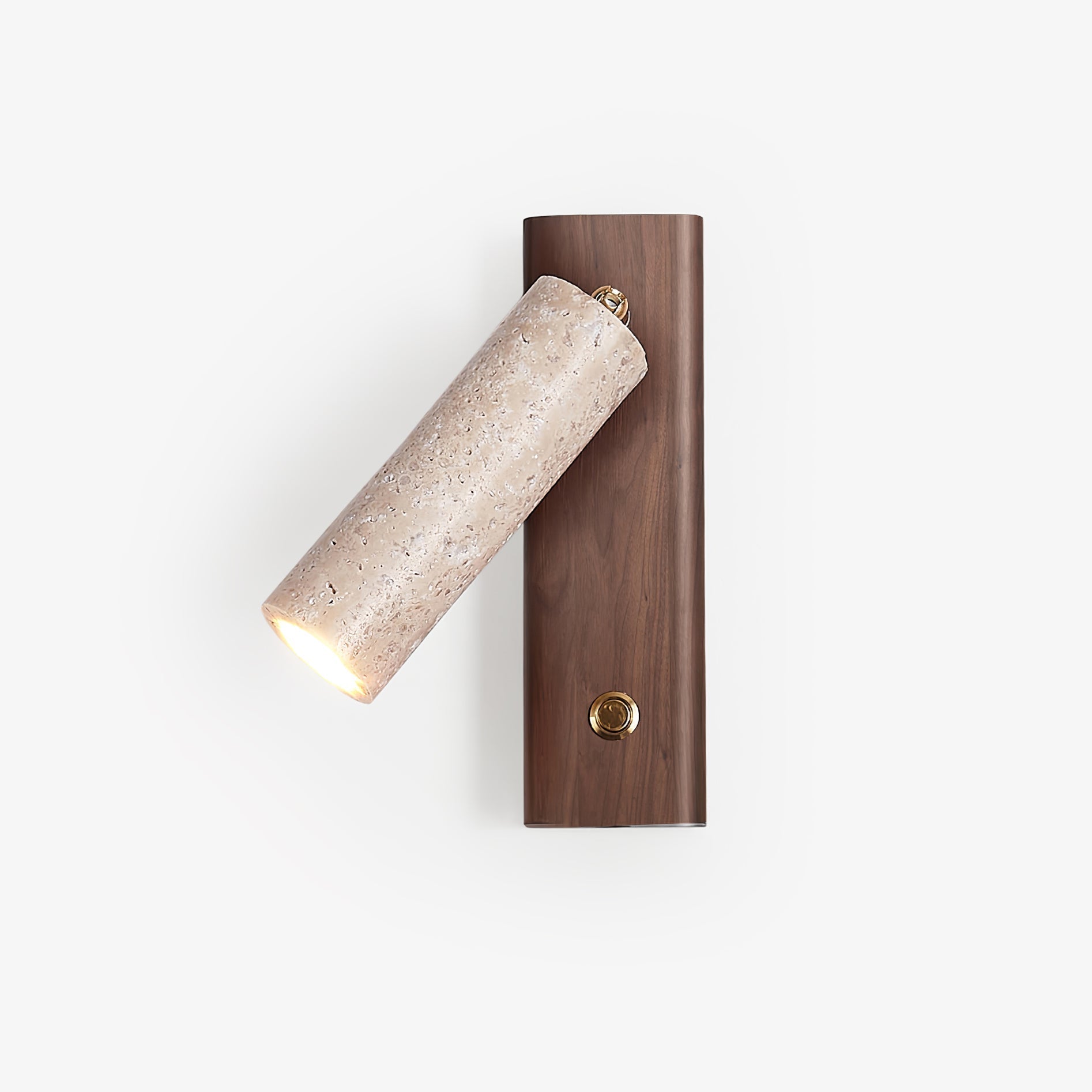Valeaya Cylindrical Travertine Wall Light SpotLight