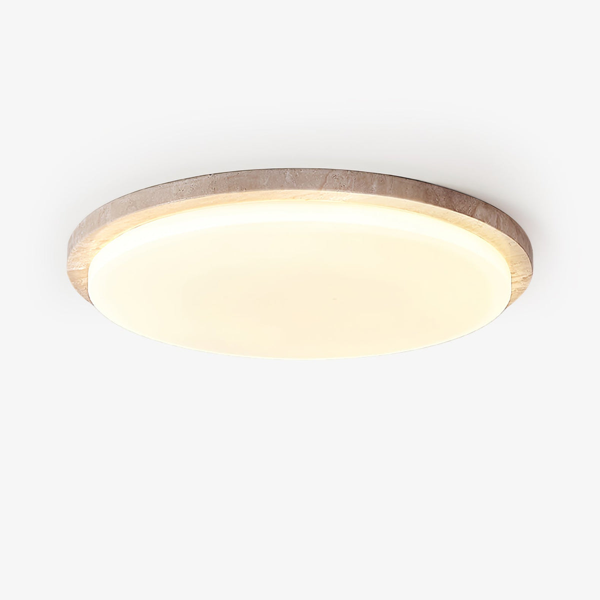 Tavisella Smooth-Rim Travertine Ceiling Light