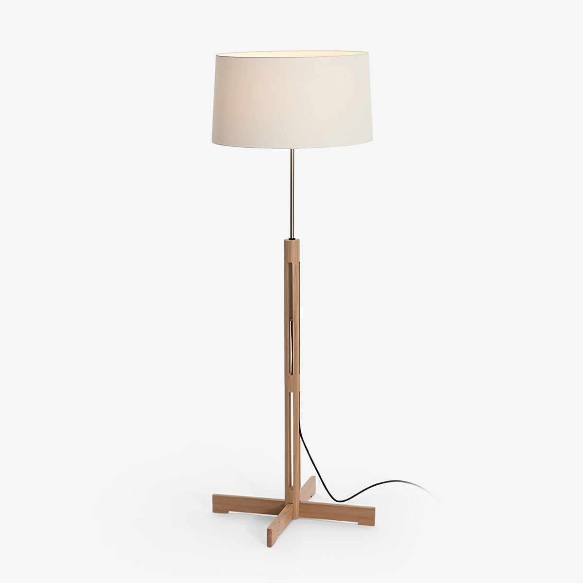 Quayen Wood Fabric Classic Floor Lamp