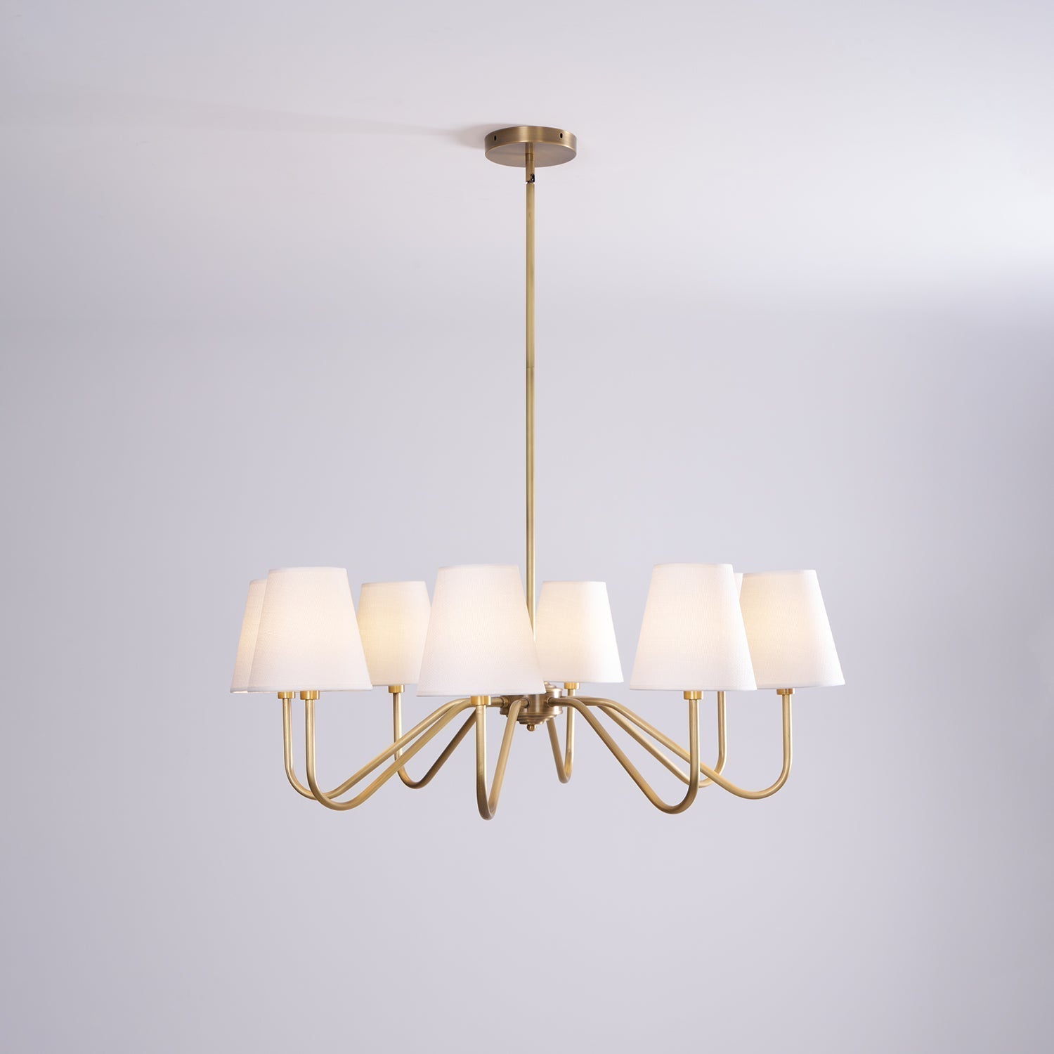 Viraean Vintage Industrial Brass Fabric Chandelier