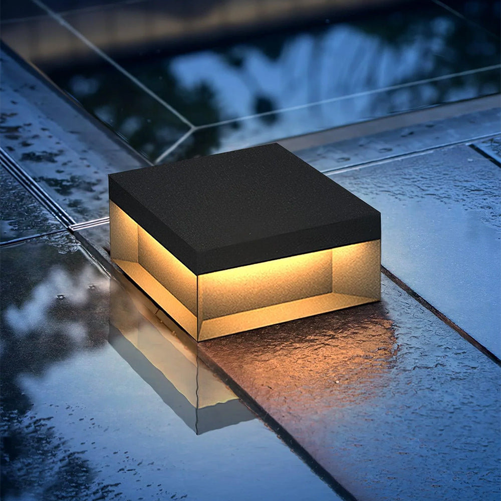 Elow Outdoor Post Lamps Modern Square Solar - Neutral Decor