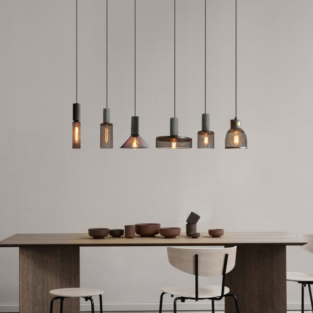 Arisha Industrial Cylindrical Pendant Light, Cement Wabi-Sabi - Neutral Decor