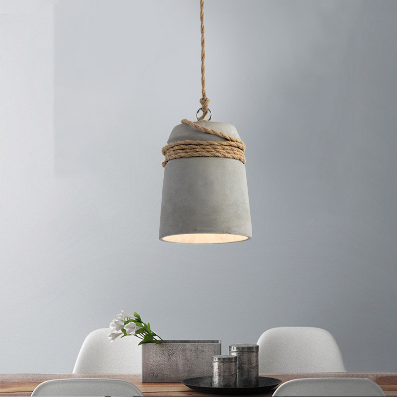 Arisha Industrial Pendant Light, Cement & - Neutral Decor