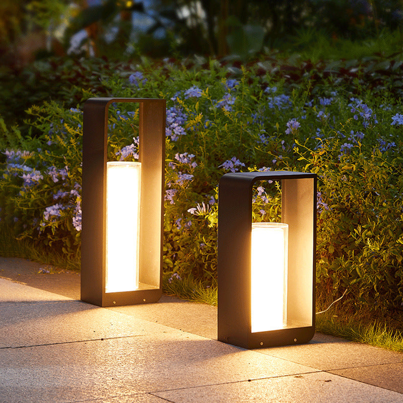 Ray Minimalist Cuboid Candle Outdoor Floor Lamp Garden - Neutral Decor