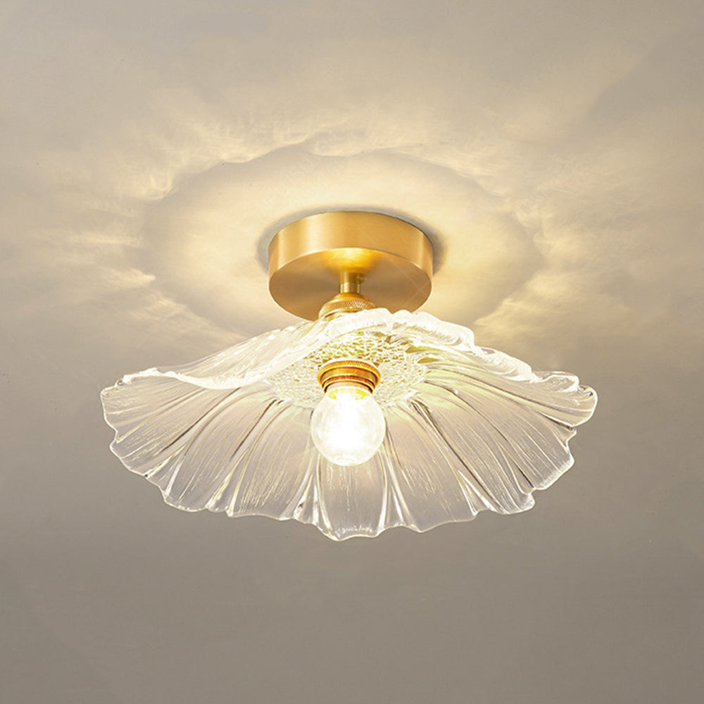 Arisha Art Deco Flower Glass Flush Mount Ceiling Light - Neutral Decor
