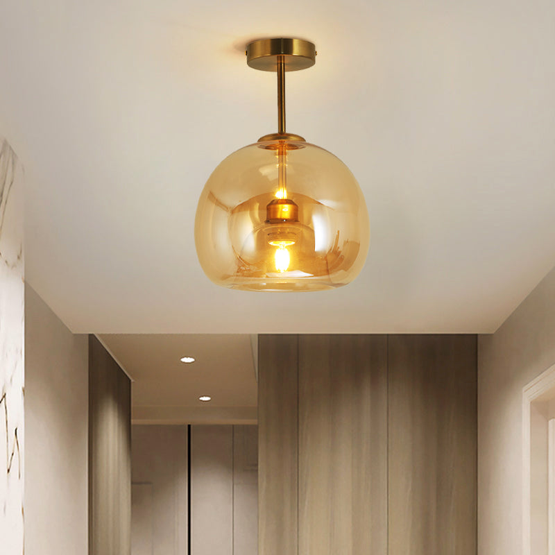 Arisha Modern Dome Glass Semi-Flush Mount Ceiling Light Pendant Light - Neutral Decor