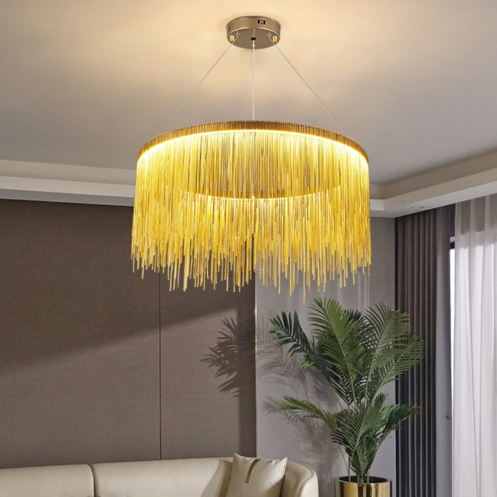 Arisha Tassel Chain Art Deco Pendant Light Living Room Hall - Neutral Decor