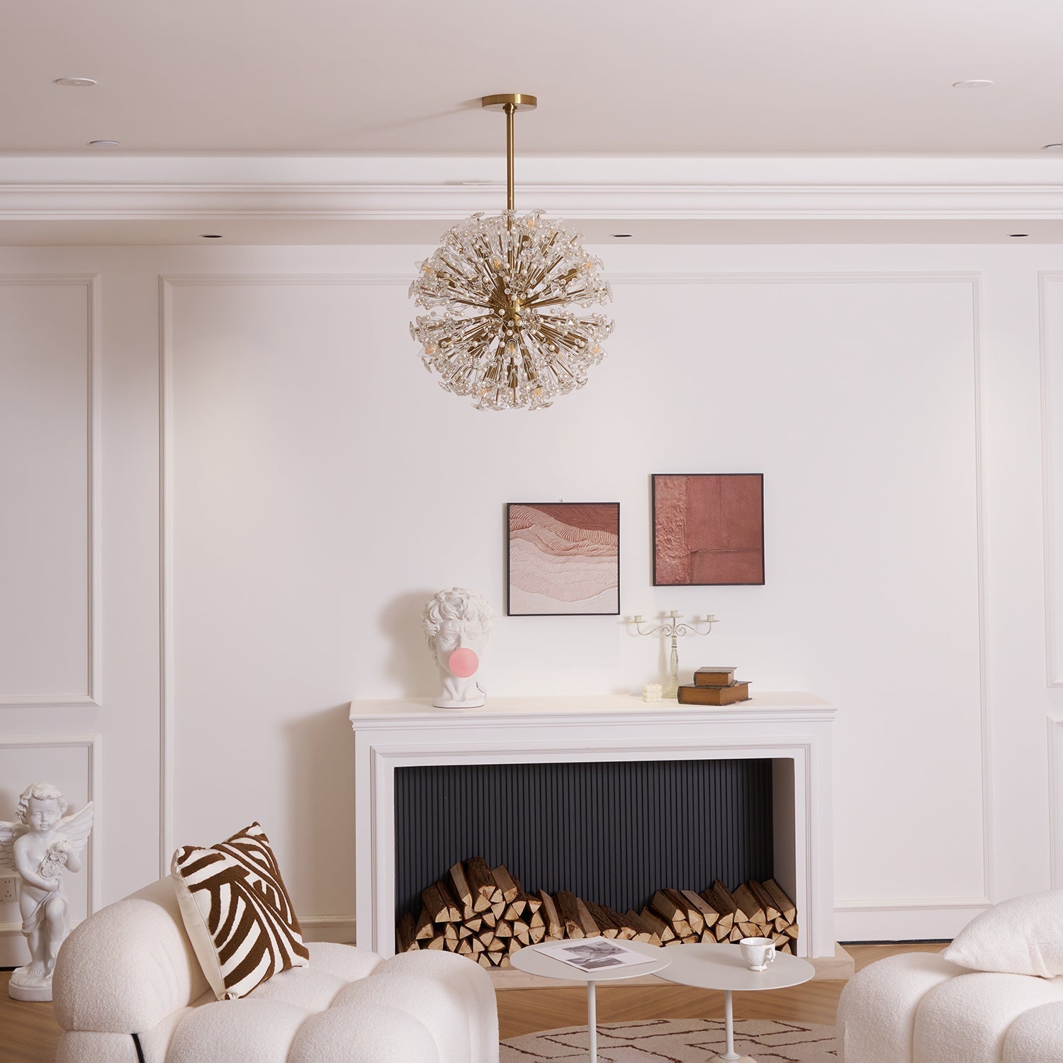 Zene Chandelier Dickinson Gold Crystal Starburst