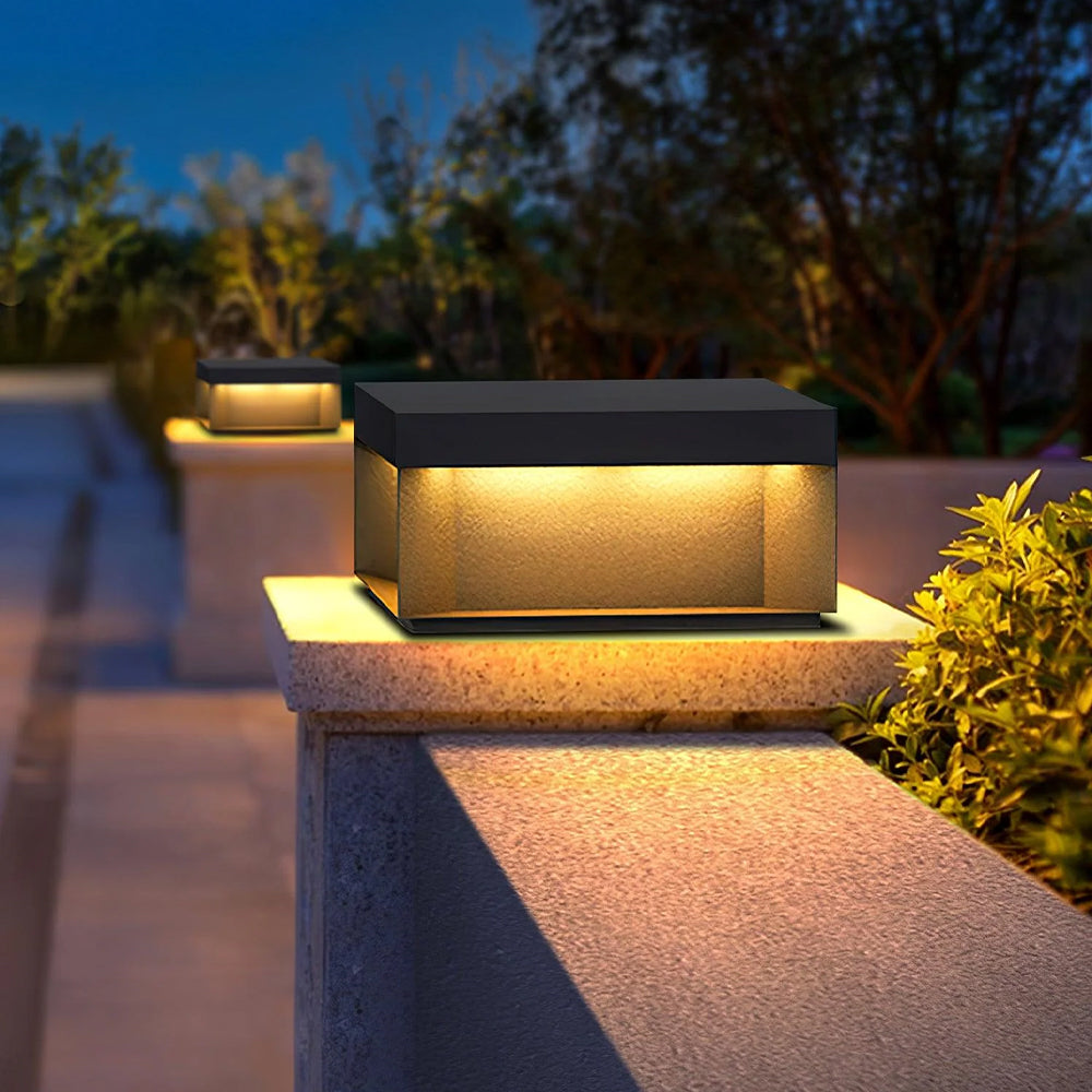 Elow Outdoor Post Lamps Modern Square Solar - Neutral Decor