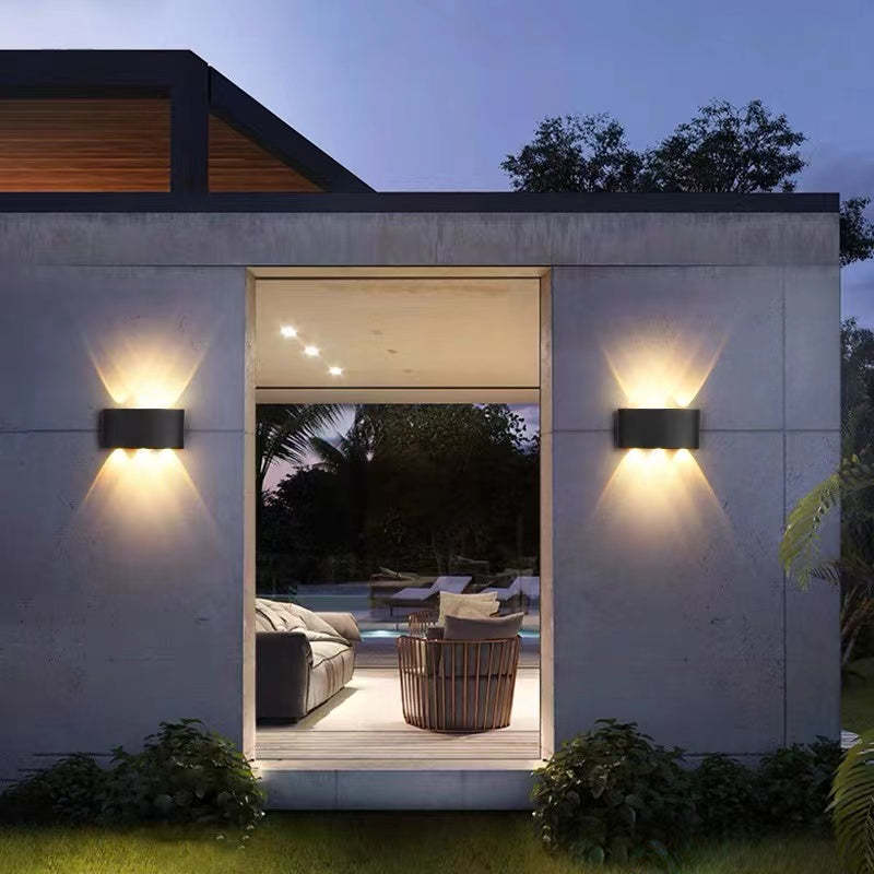 Ray Modern Rectangular Outdoor Wall Lamp Water-Wave - Neutral Decor