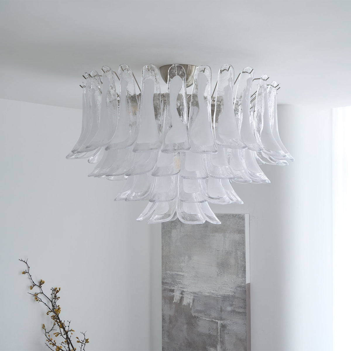 Celenira Ceiling Lamp Clear Glass Wave Layered Elegant