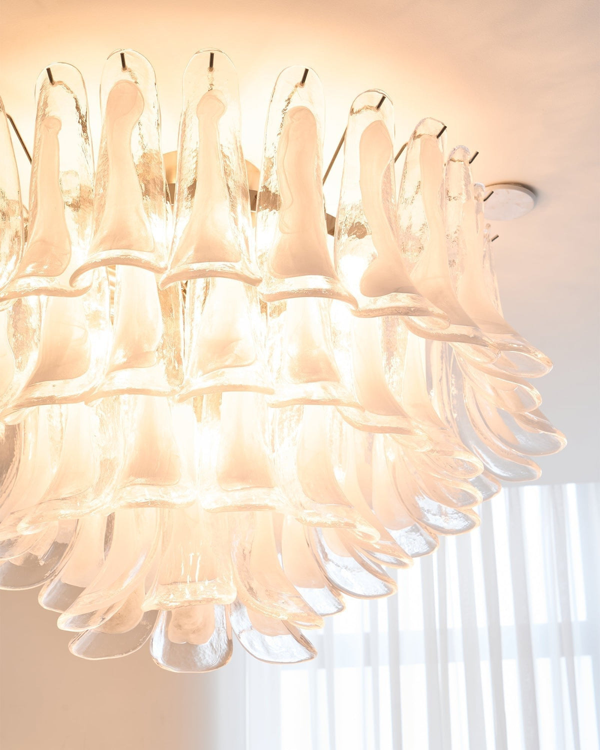 Celenira Ceiling Lamp Clear Glass Wave Layered Elegant
