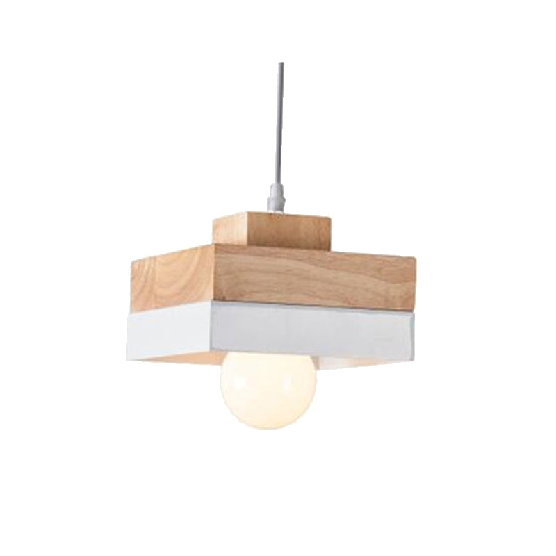 Valentina Modern Square Round Pendant Light Wood Living Room - Neutral Decor